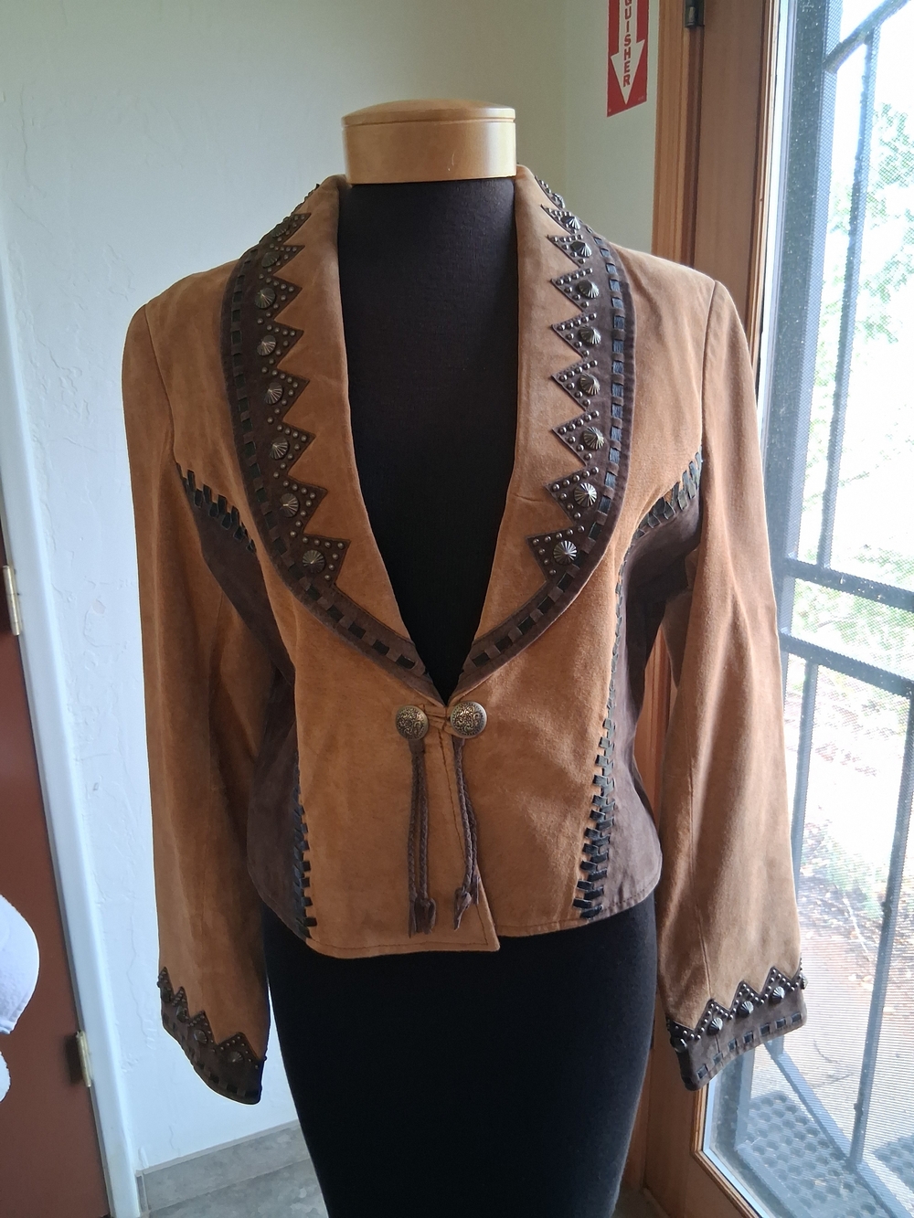 Scully Tan and Dark Brown Suede Leather Western Jacket